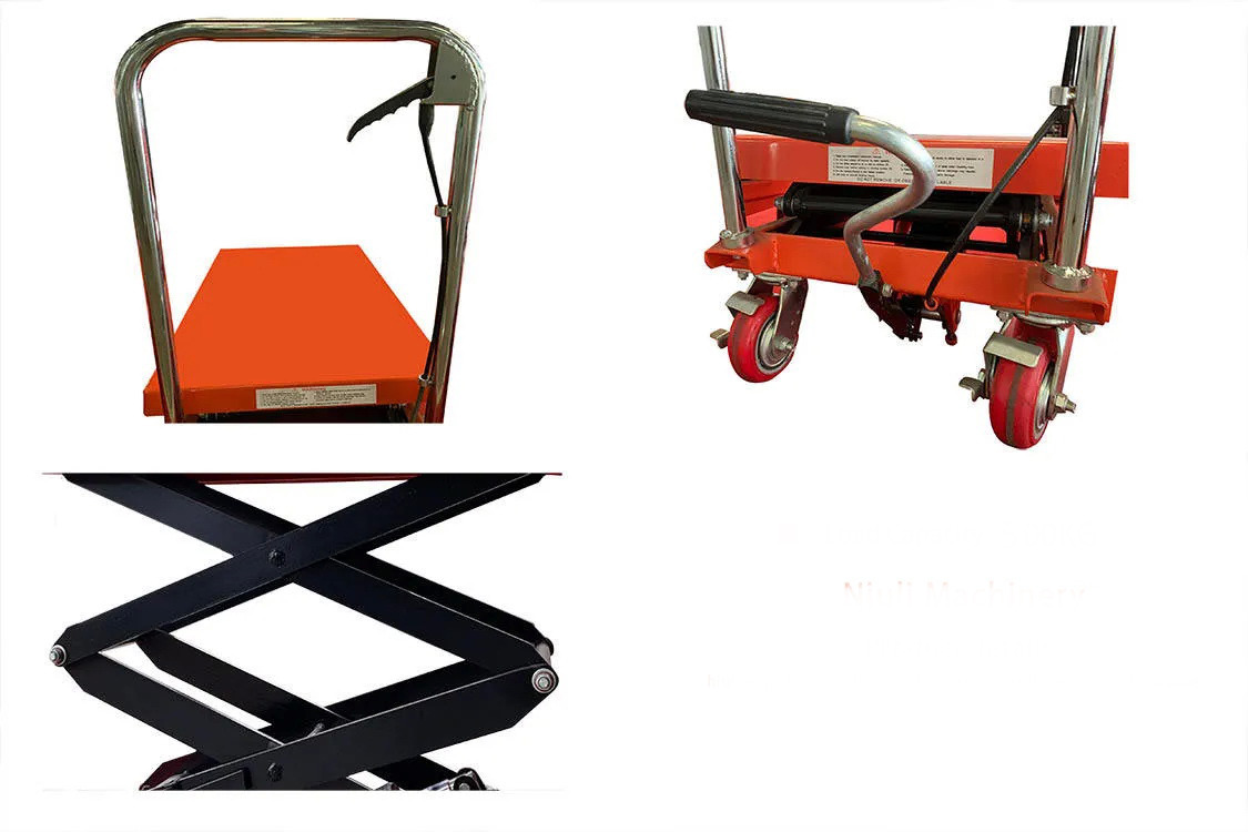 Hand hydraulic scissor table truck