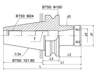 BT50-ER Collet tool holder