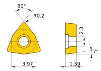 DESKAR WCMT06T308-MF LF6118 replacement cutting insert for turning tools