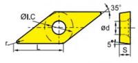 DESKAR VBMT160408-MV LF6118 replacement cutting insert for turning tools