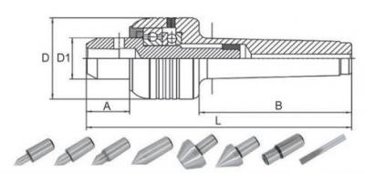 CNC Inter-Changable Tips Live Center Morse 3