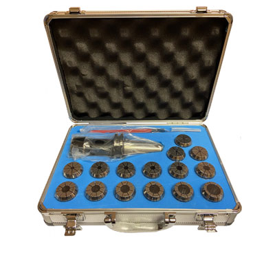 SK40-ER32-100-15pcs(3-20mm) Set of collets in aluminum case