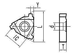 MYCUT 22 IL 5 TR DM215 replaceable cutting insert for thread cutting