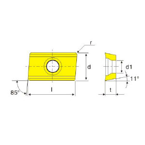APKT160402PDER-AL replacement cutting insert for milling cutters